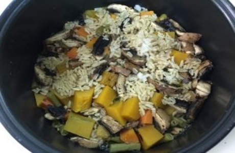 Vegetarian Brown Rice (rice cooker method) - Red Dot Mum